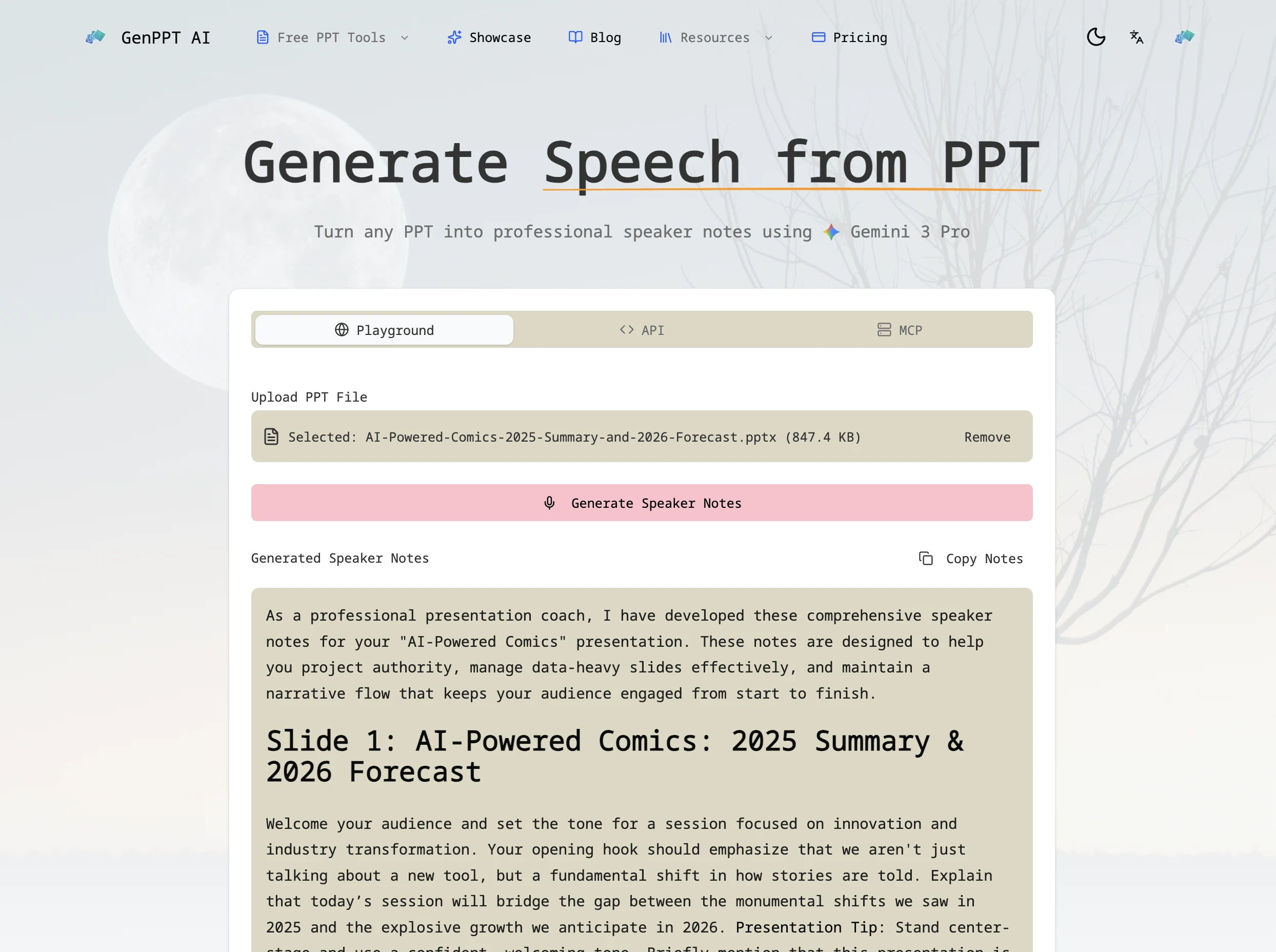 Generate Speech from PPT