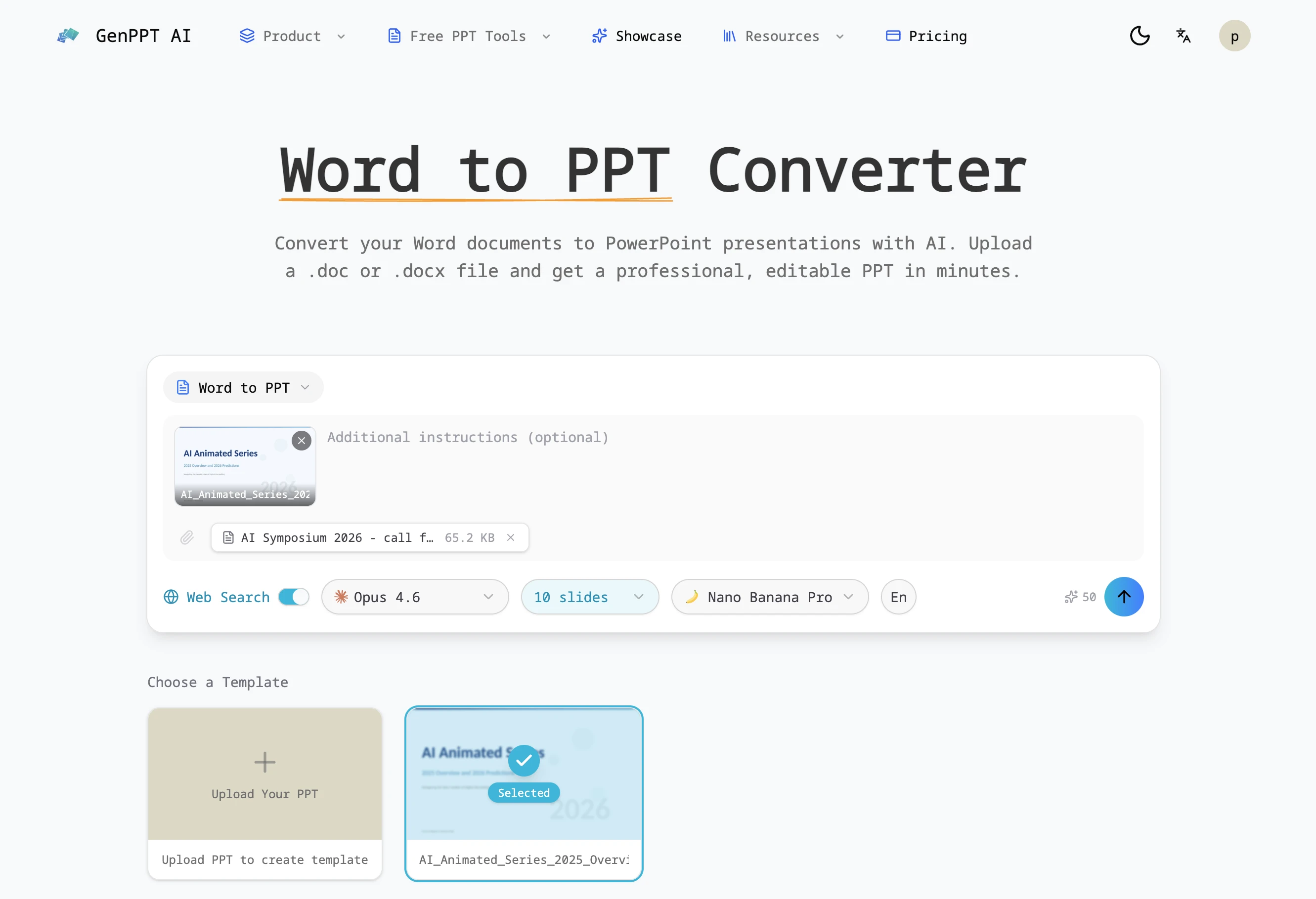 Word to PPT Converter - Free Online | Gamma AI